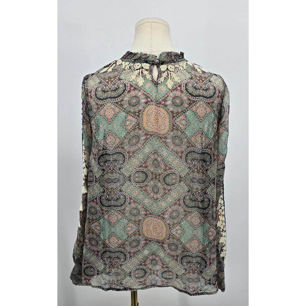 Sundance Victorian Charms Sheer Embroidered‎ Blouse - Picture 3 of 6